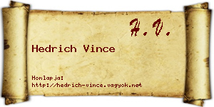 Hedrich Vince névjegykártya